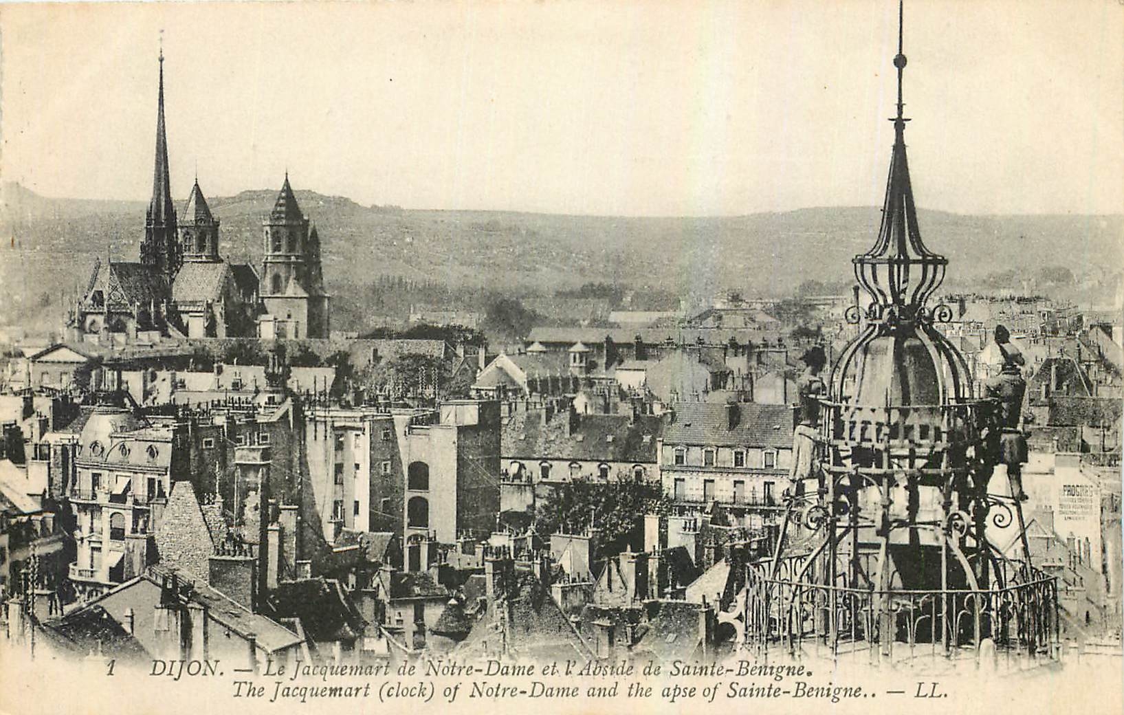 CPA Dijon Le Jacquemart de Notre Dame et l'Abside de Sainte Benigne 