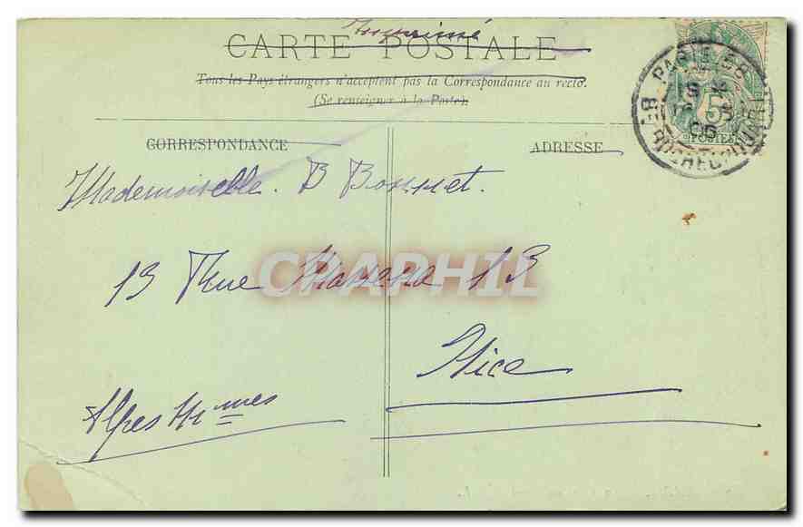 CPA Paris La gare du Nord  — Rückseite