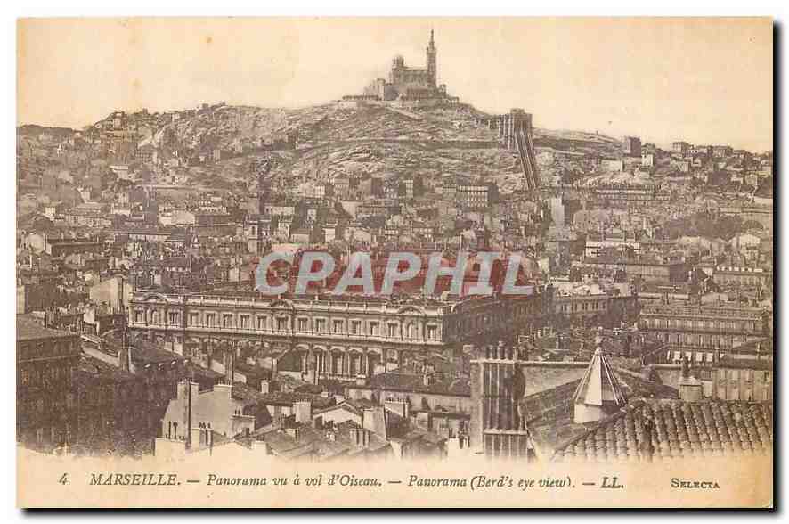 CPA Marseille Panorama vu a vol d'Oiseau Panorama 