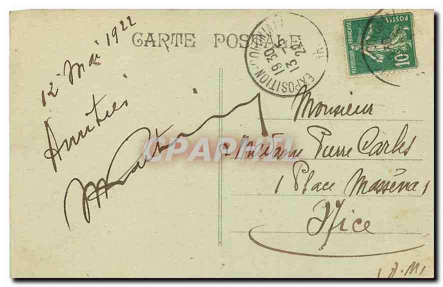 CPA Marseille Exposition coloniale Palais de l'Indo Chine  — Verso