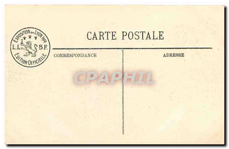 CPA Lyon Exposition Internationale 1914 Vue sur le Grand Hall  — Verso