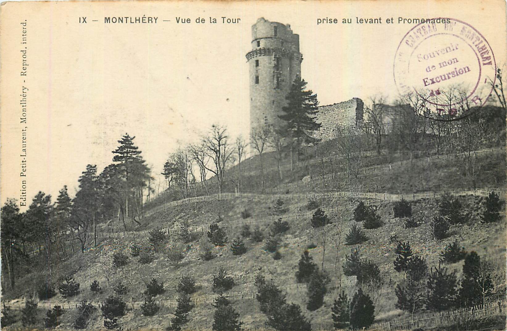 CPA Montlhery Vue de la Tour prise au levant et Promenades 