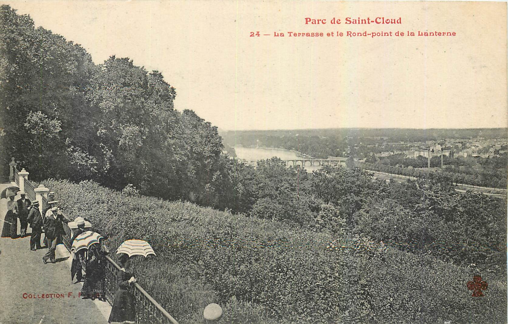 CPA Parc de Saint Cloud La Terrasse et le Rond point de la Lonterne 