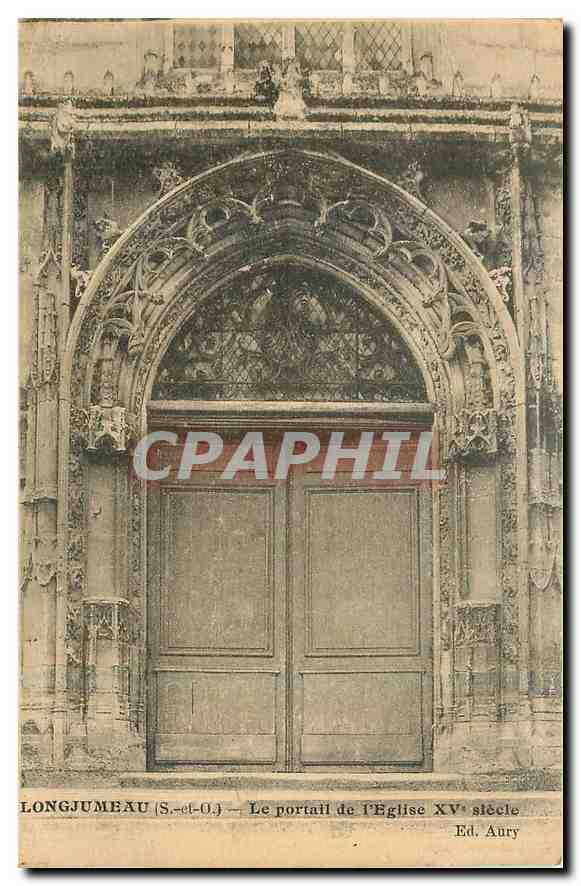 CPA Longjumeau S et O Le portail de l'Eglise 