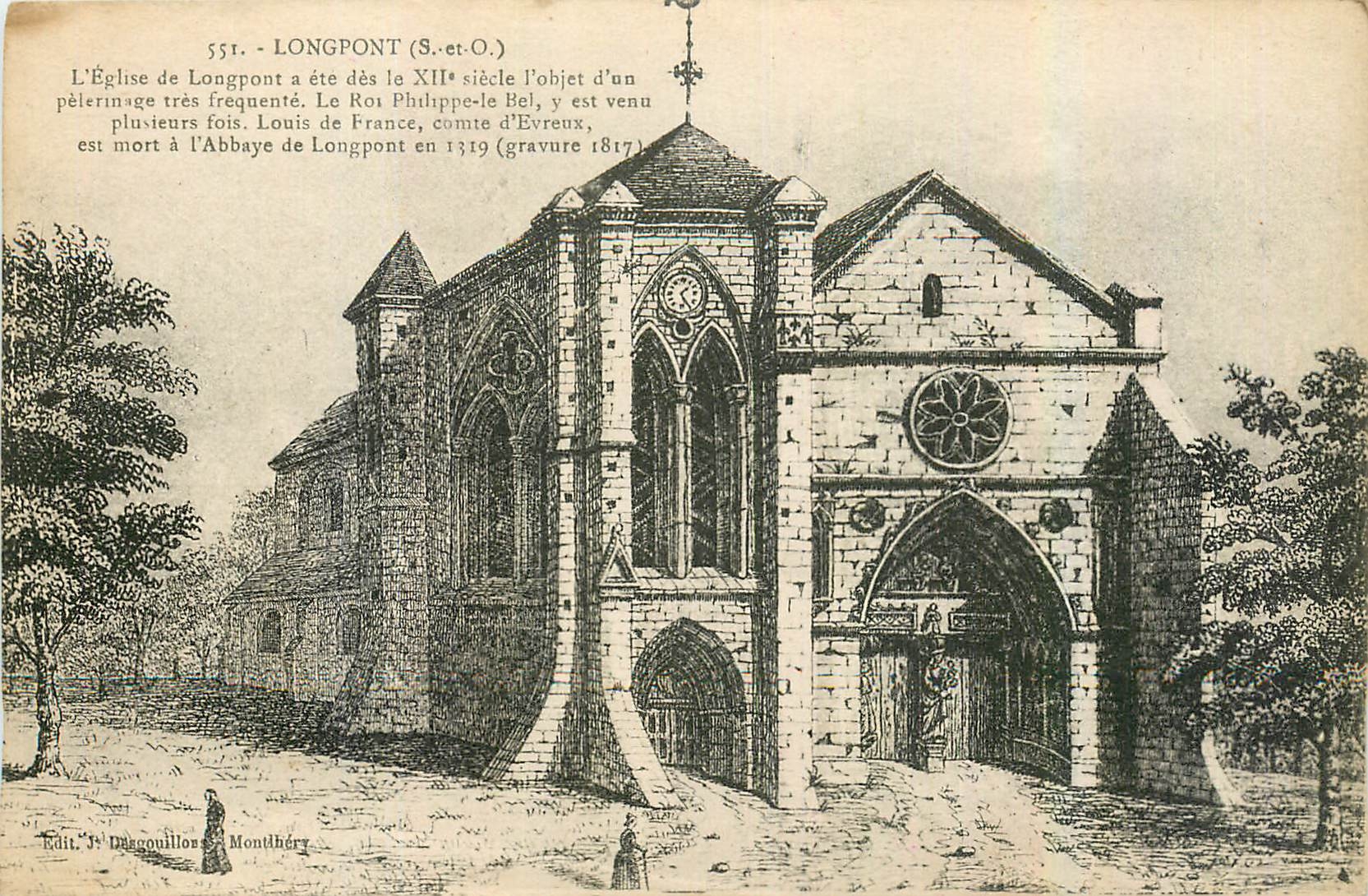 CPA Longpont S et O l'Eglise de Longpont 