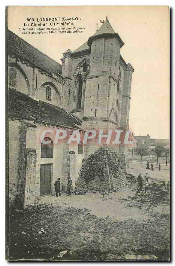 CPA Longpont S et O Le Clocher 