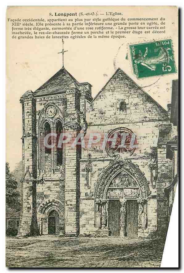 CPA Longpont S et O l'Eglise Facade occidentale 