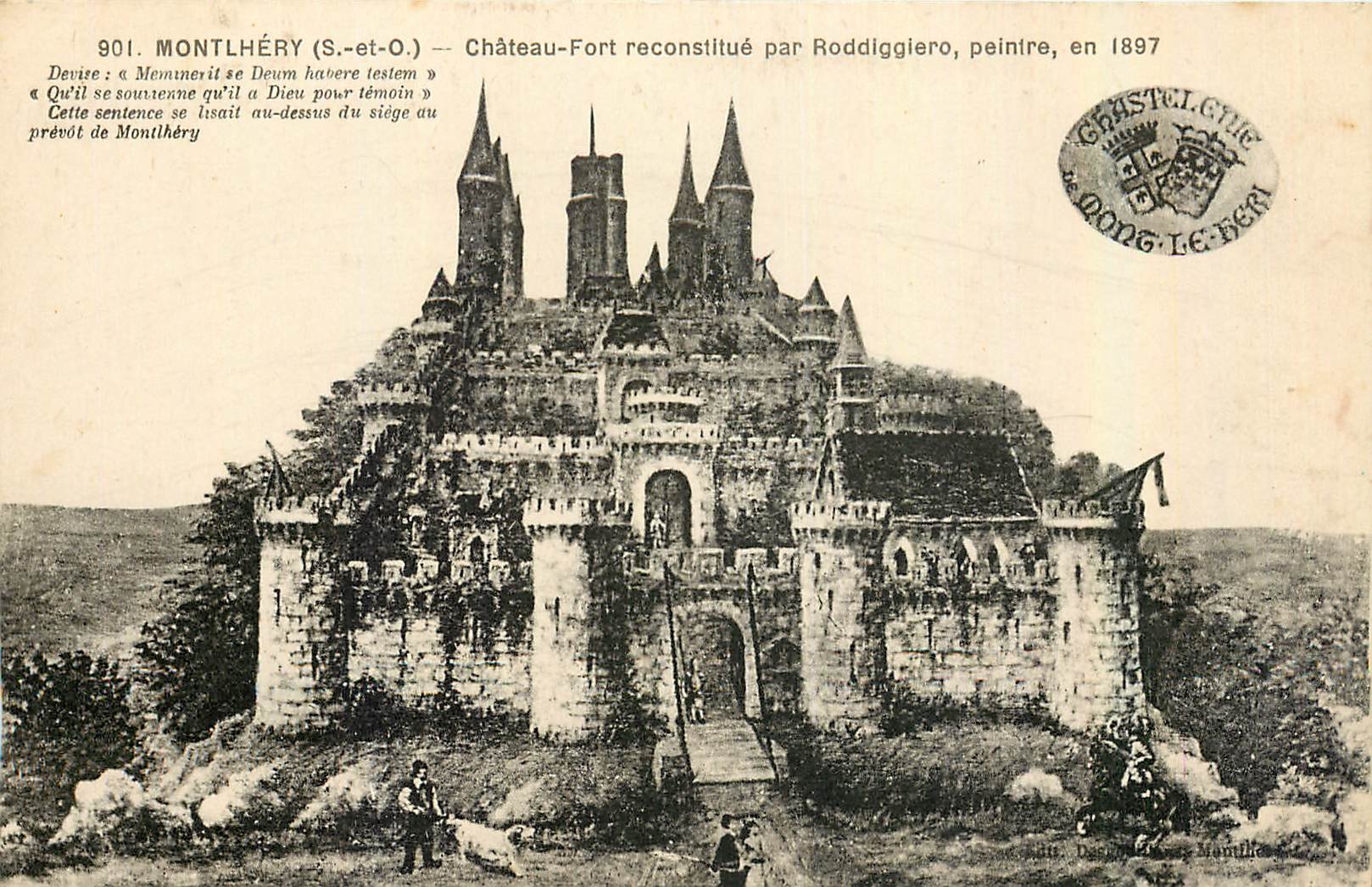 CPA Montlhery S et O Chateau Fort reconstitue par Roddiggiero 
