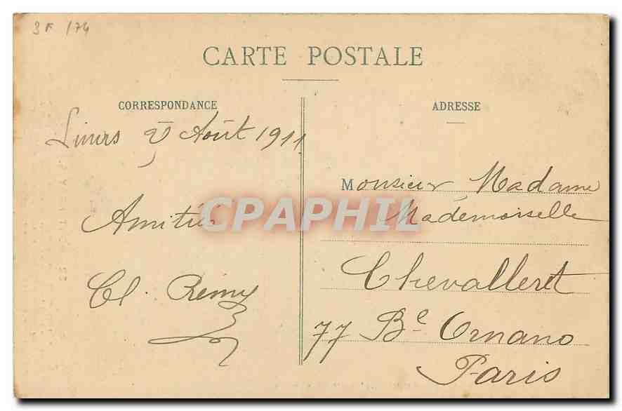 CPA Montlhery S et O la porte baudry  — Rückseite