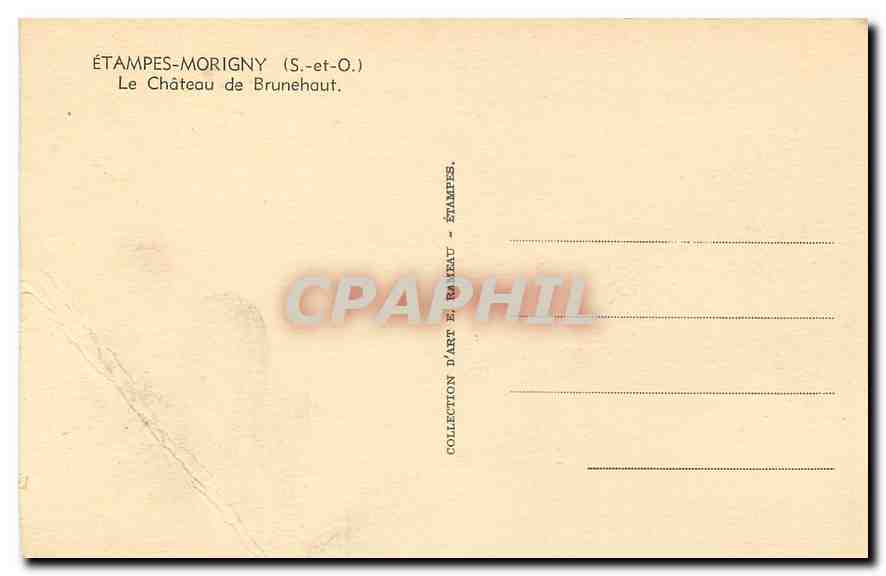 CPA Etampes Morigny S et O Le Chateau de Brunehaut  — Back