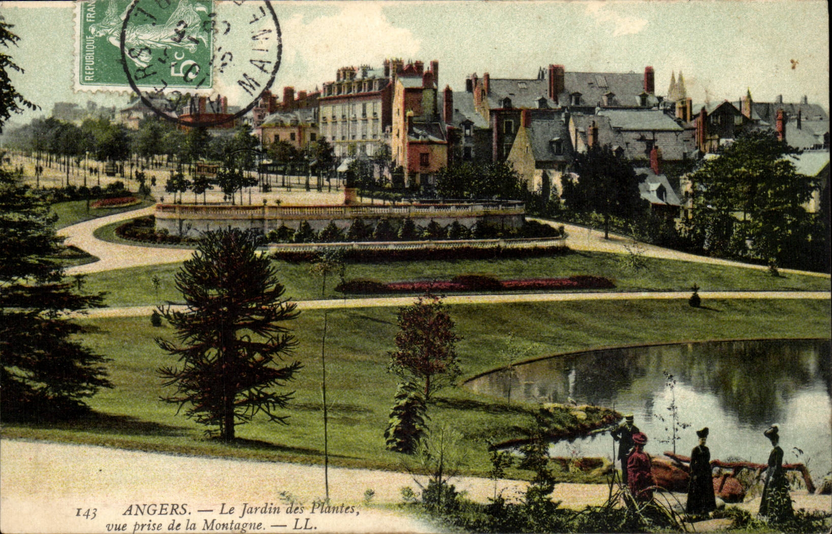 Angers CPA Le jardin des plantes vue prise de la Montagne