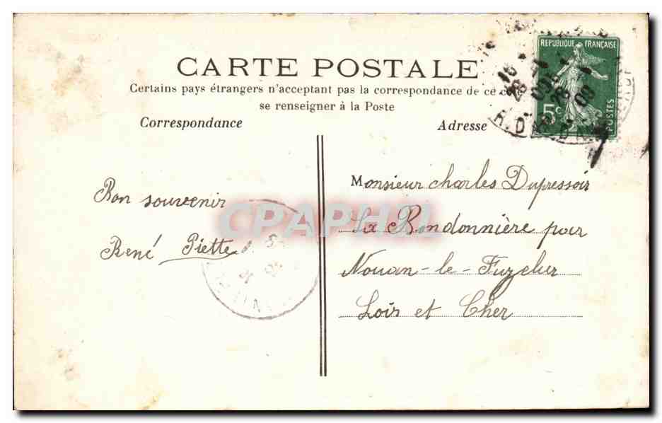 Paris CPA Le aprc Monceau Les ruines — Rückseite