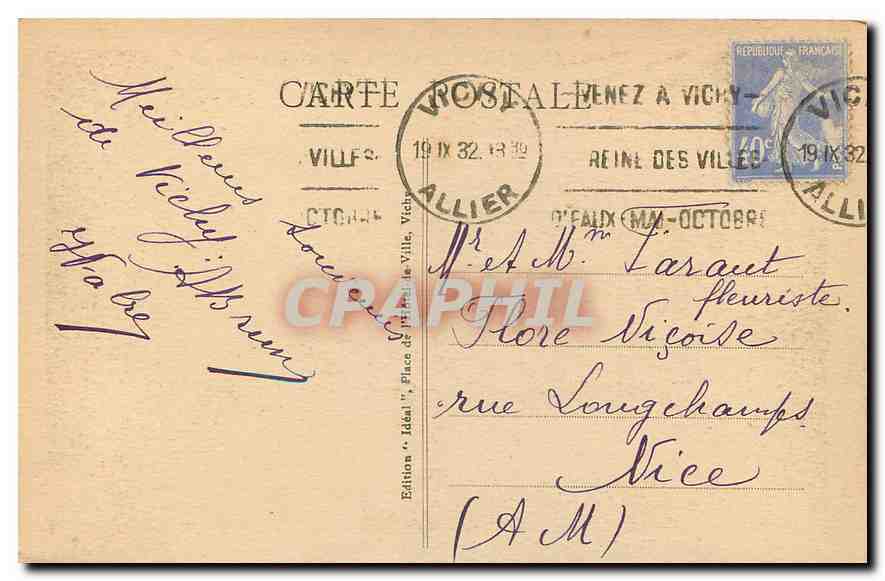 Vichy — Le Hall du Casino — Édition Idéal, n° 330 — Rückseite
