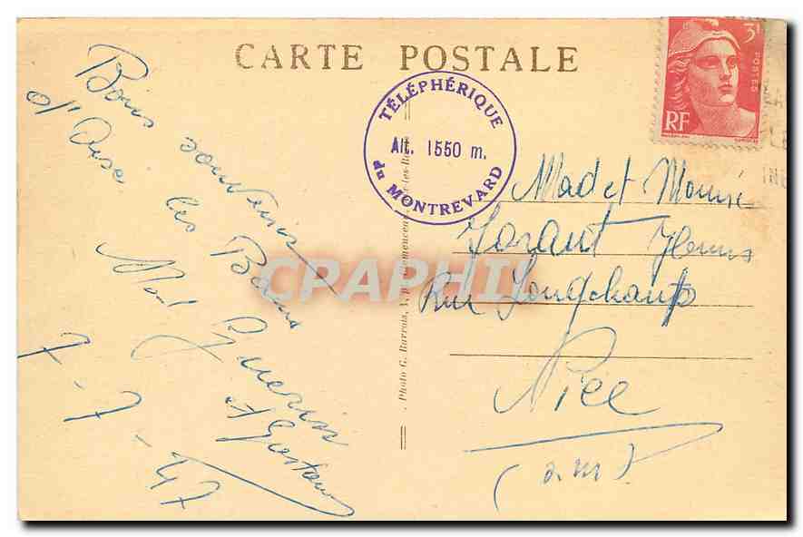 CPA Mont Revard Savoie Paturgae alpestre Vaches — Rückseite