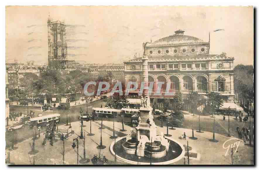 CPA Paris et ses Merveilles La place du Chatelet et la tour Saint Jacques 