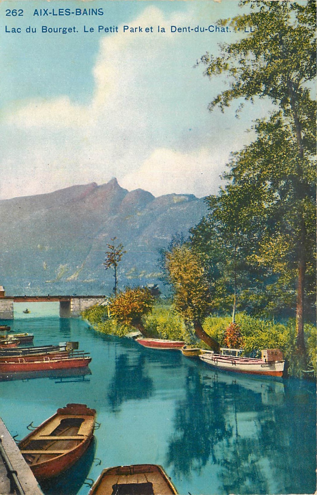 CPA Aix les Bains Lac du Bourget Le Petit Park et la Dent du Chat 