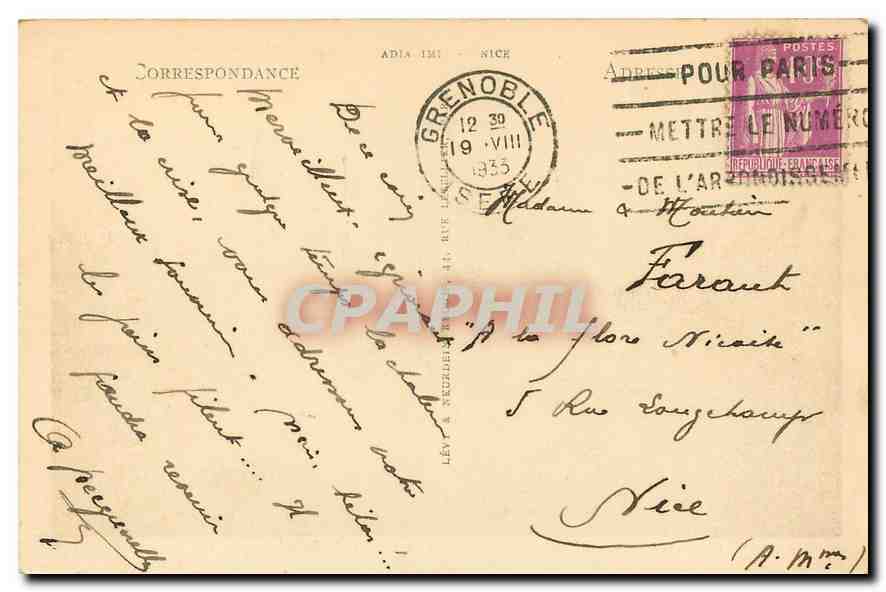 CPA Grenoble L'Isere et la Chaine de Belledonne  — Back
