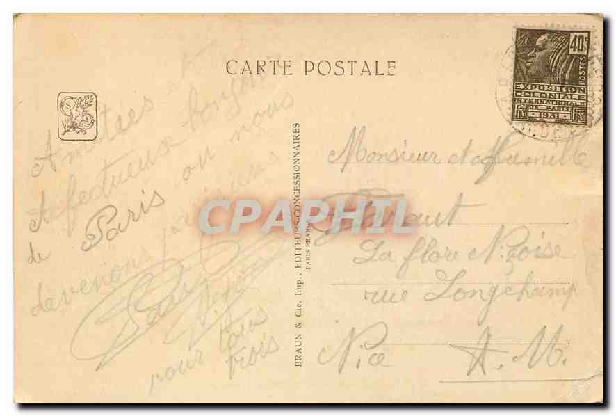CPA Pavillon de l'Afrique equatoriale Francaise Exposition coloniale Internationale Paris 1931 — Rückseite