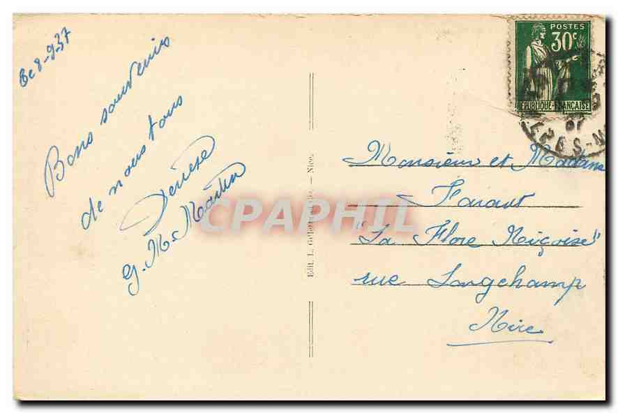 CPA Notre Dame de Laghet A M Le Monastere  — Rückseite