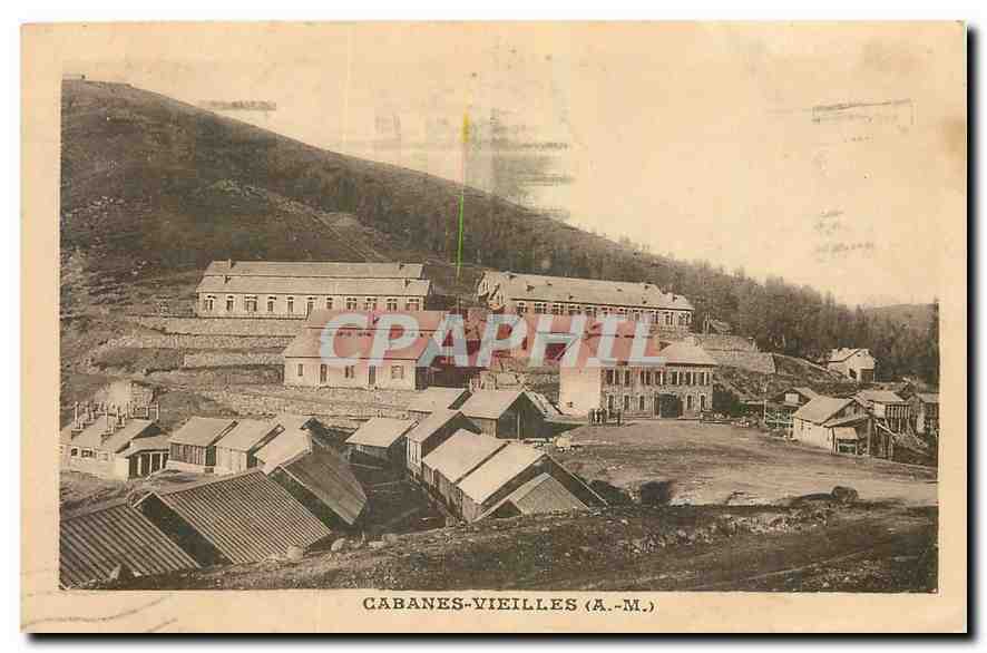 Cabanes-Vieilles (A.-M.) — vue générale du village et des bâtiments — éditeur L. GILLET, A.-M. - Recto