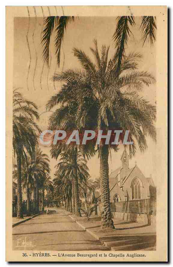 CPA Hyeres l'Avenue Beauregard et la Chapelle Anglicane 