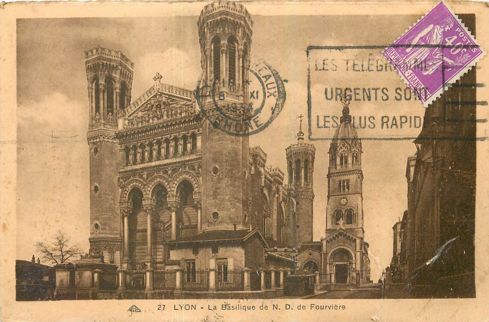 CPA Lyon La Basilique de N D de Fourviere 