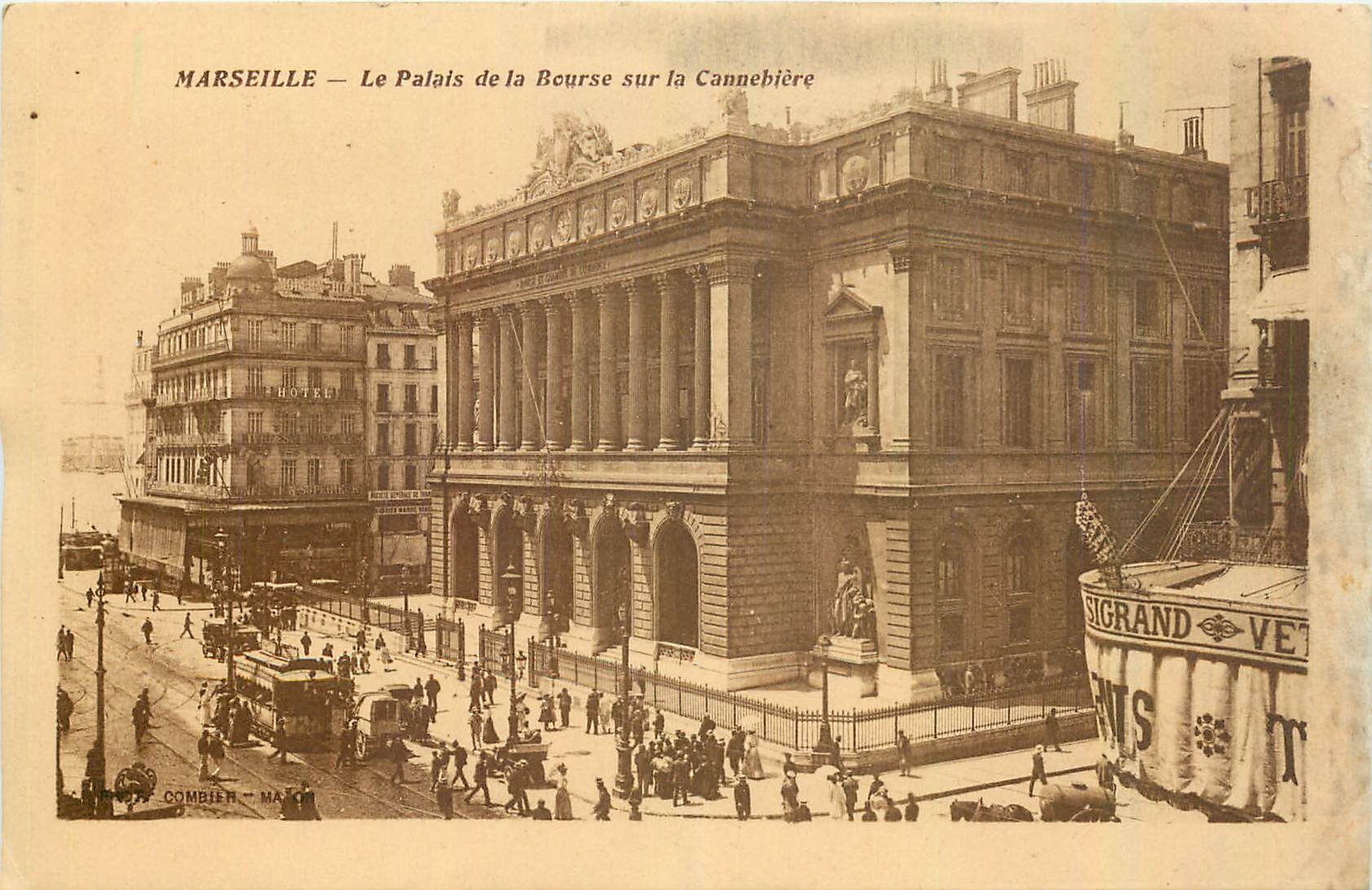 CPA Marseille Le Palais de la Bourse sur la Cannebiere 