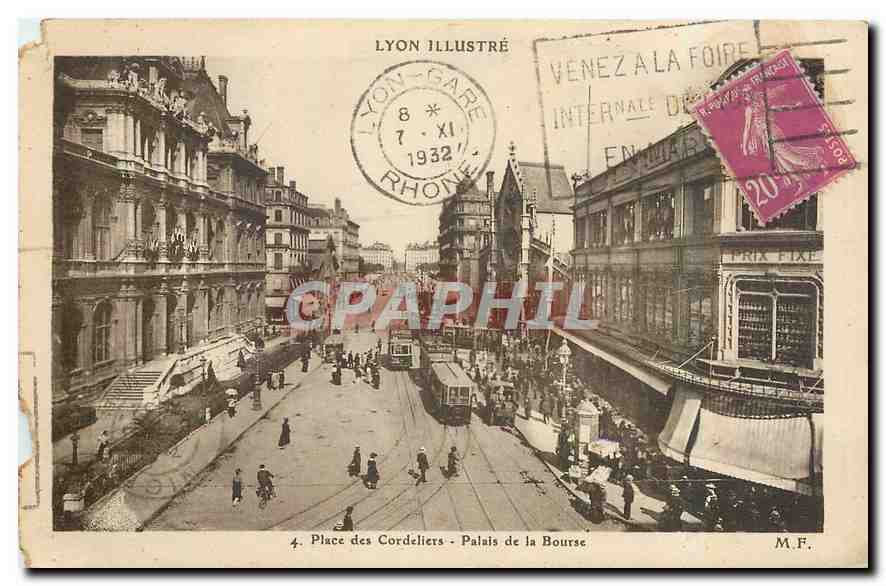 CPA Place des Cordeliers Palais de la Bourse Lyon