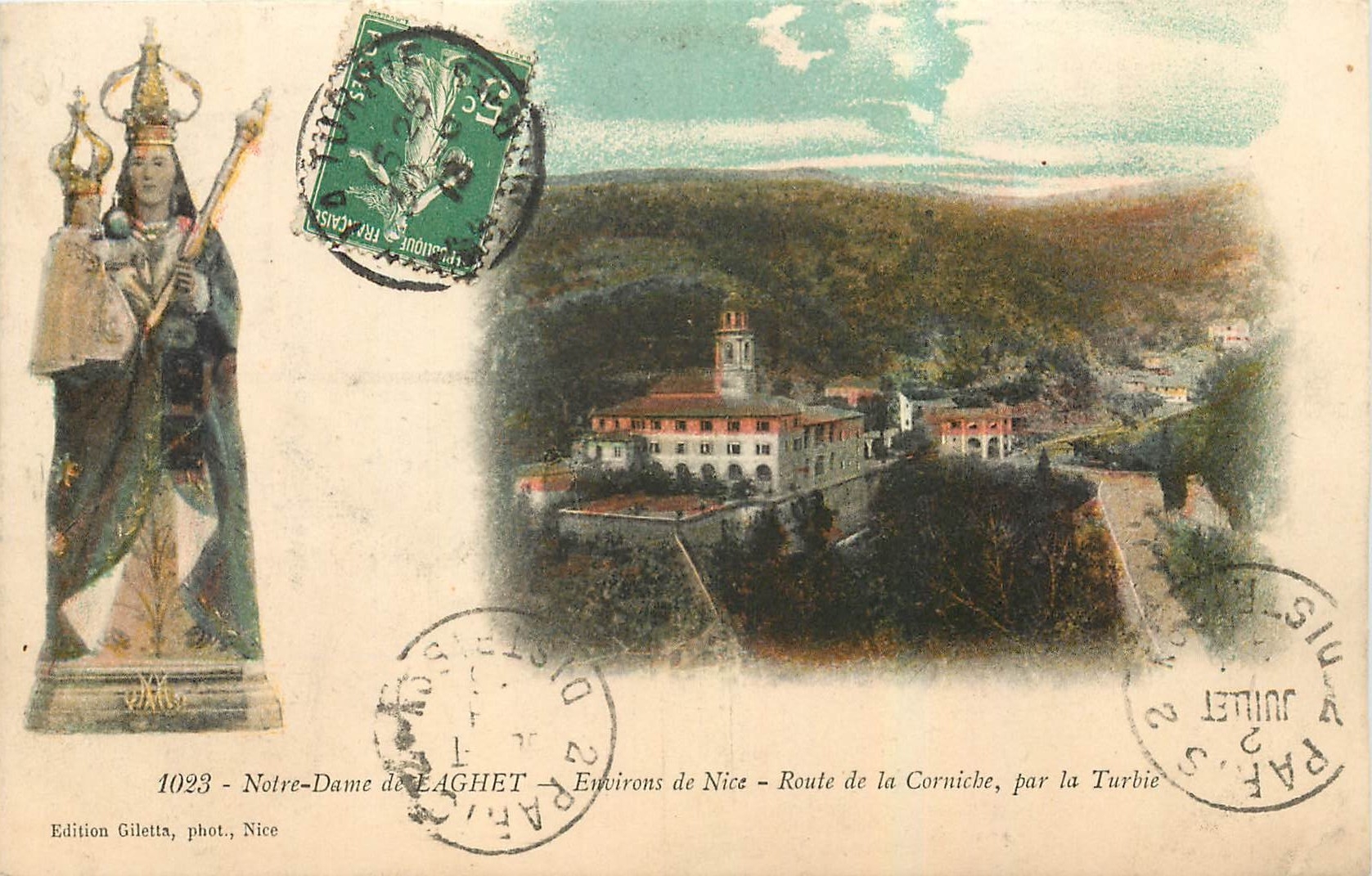 CPA Notre Dame de Laghet Environs de Nice Route de la Corniche par la Turbie 