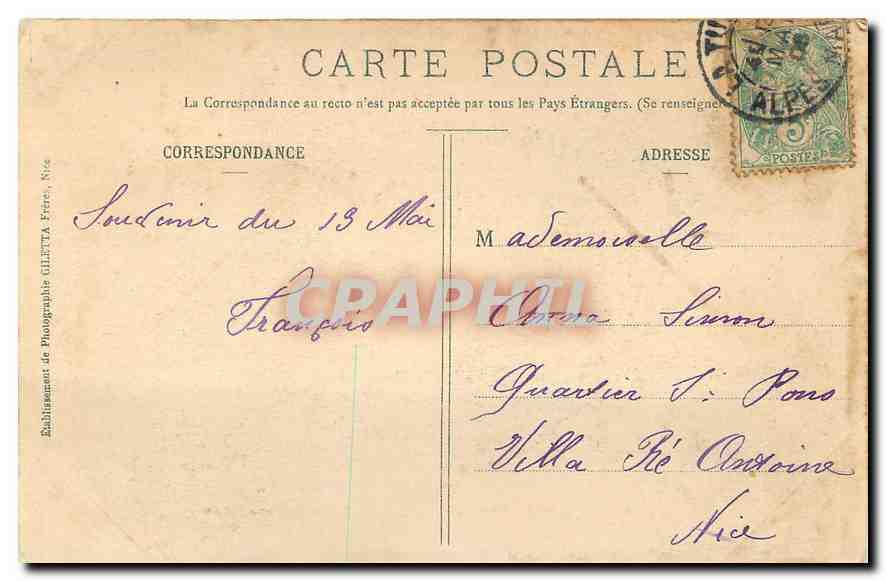 CPA La Turbie Chemin de fer a cremaillere  — Verso