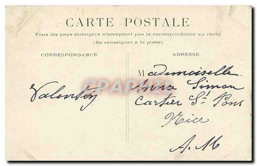 CPA Paris Place de la Concorde  — Verso