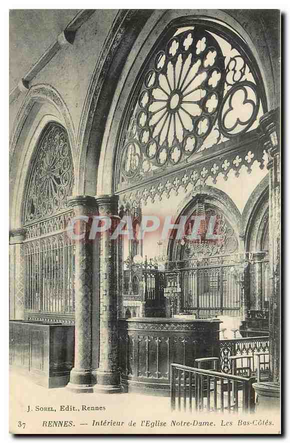 CPA Rennes Interieur de l'Eglise Notre Dame Les Bas Cotes 