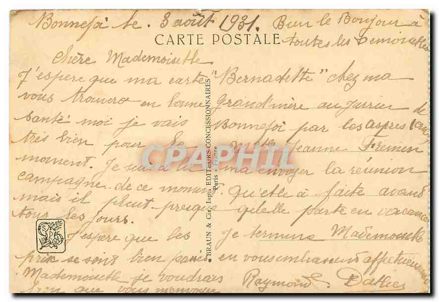 CPA Exposition Coloniale Internationale Paris Palais Principal de l'Italie  — Rückseite