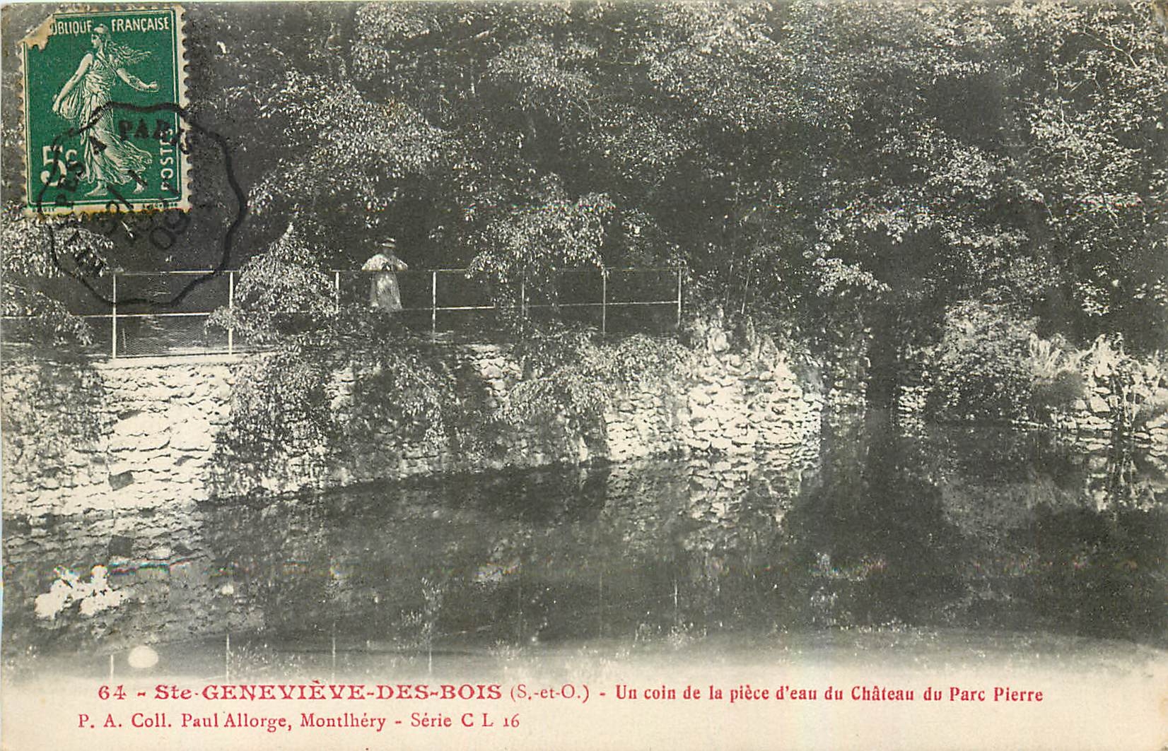 Ste-Geneviève-des-Bois (S.-et-O.) — Un coin de la pièce d'eau du Château du Parc Pierre — P. A. Coll. Paul Allorge, Montlhéry — Série C L 16