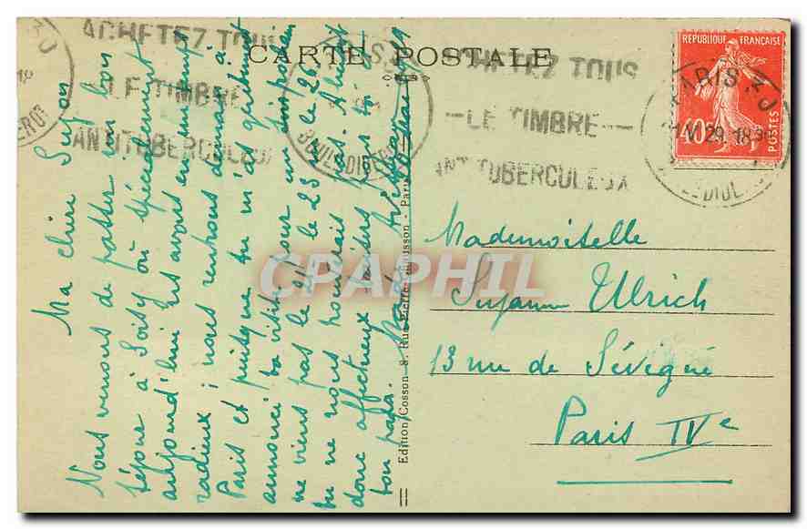 CPA Foret de Senart S et O Chateau Bourbon Coni le Parc  — Back