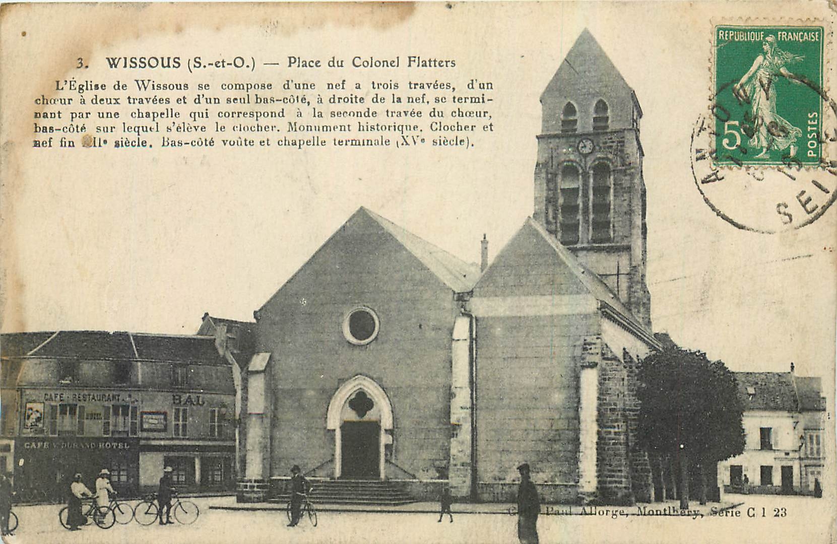 CPA Wissous S et O Place du Colonel Flatters 