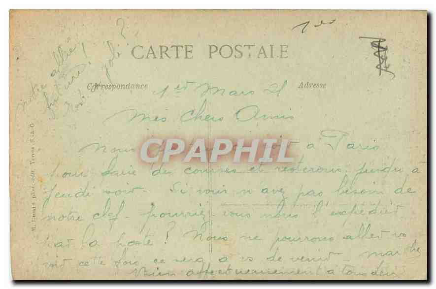CPA Yerres S et O Bois de la Grande Le Repas des Faisans  — Back