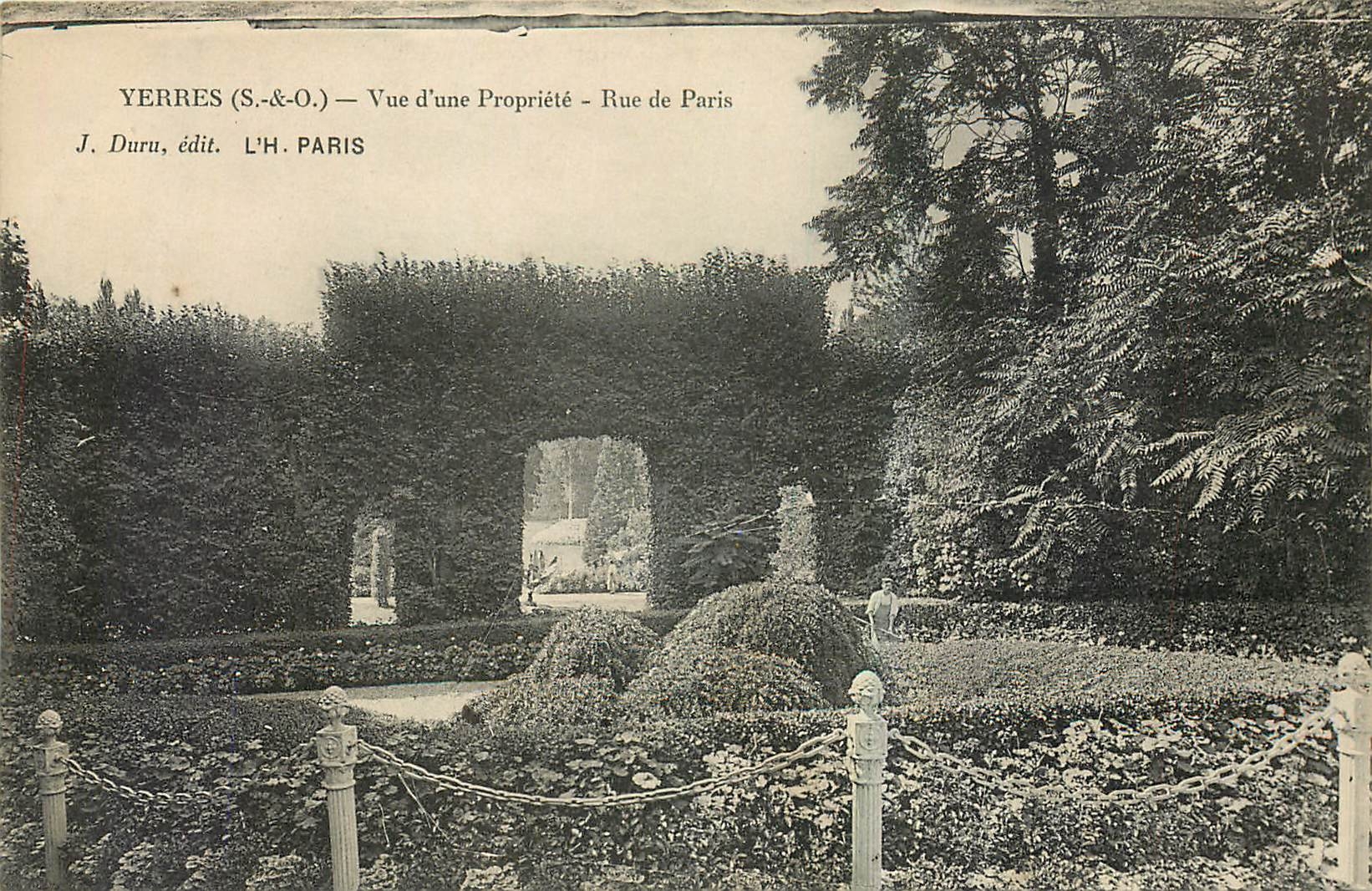 CPA Yerres S et O Vue d'une Propriete Rue de Paris 