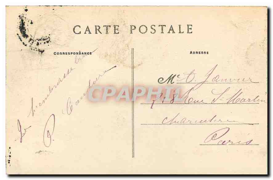 Forêt de Fontainebleau — La Grotte des Barbizonnières — Éditeur : C. L. Arribat, n° 145 — Verso