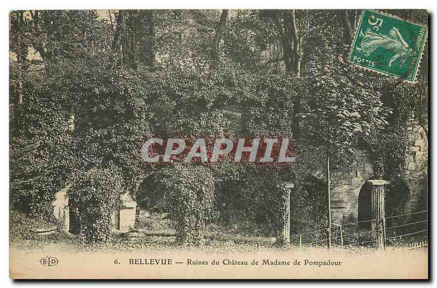 CPA Bellevue Ruines du Chateau de Madame de Pompadour 