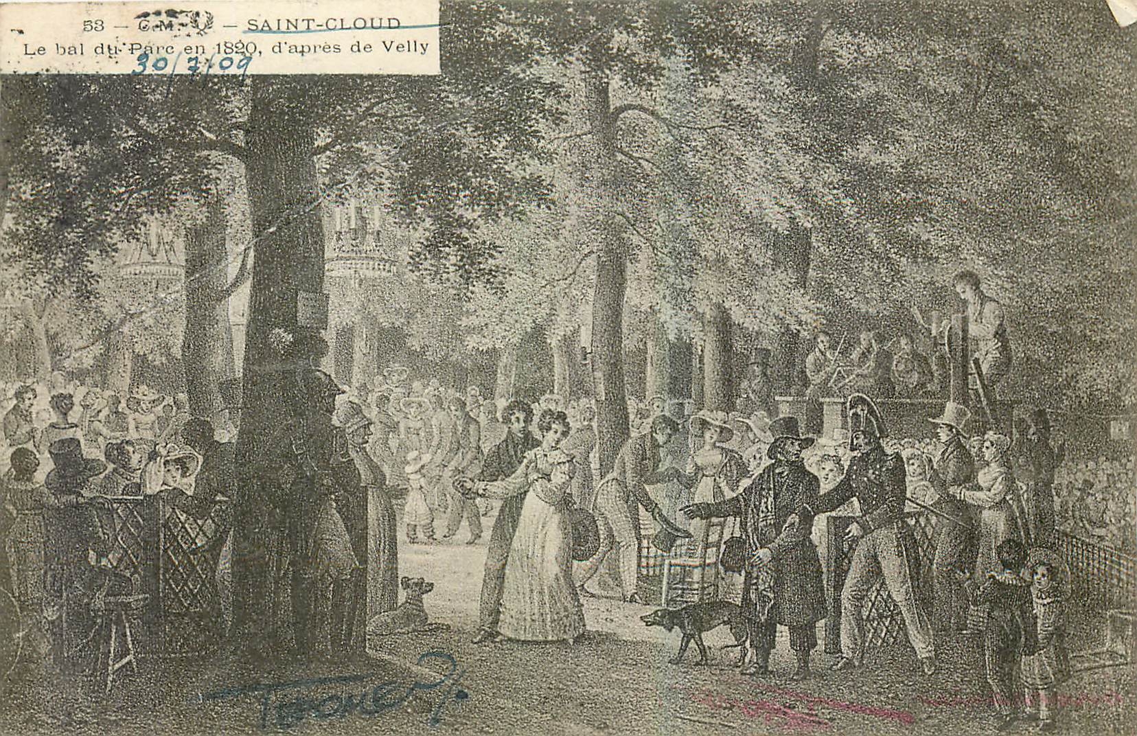 CPA Saint Cloud Le bal du Parc en 1820 d'apres de Velly 