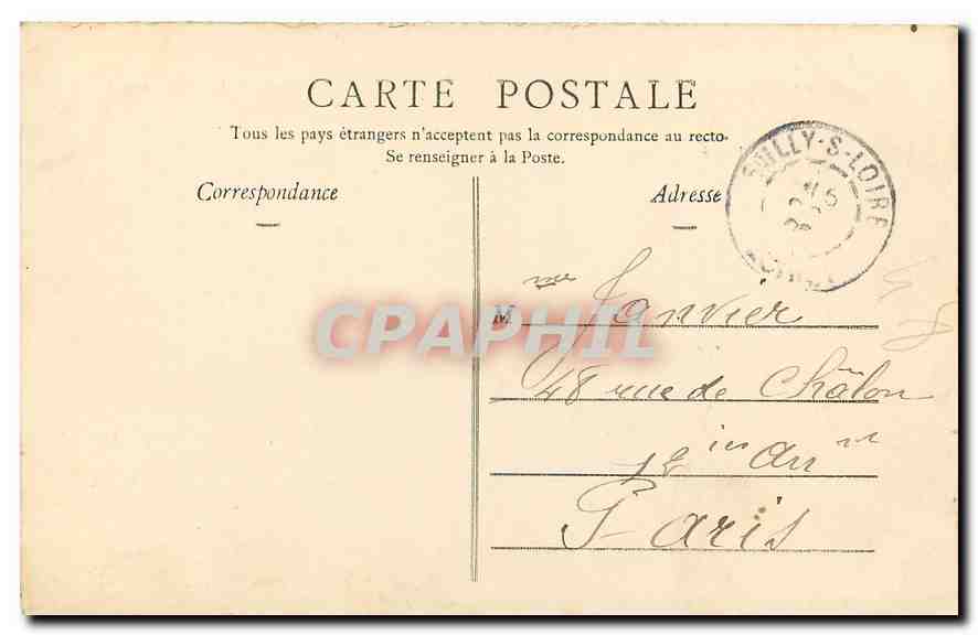 CPA Chateau de Sully sur Loiret Manoir feodal  — Rückseite