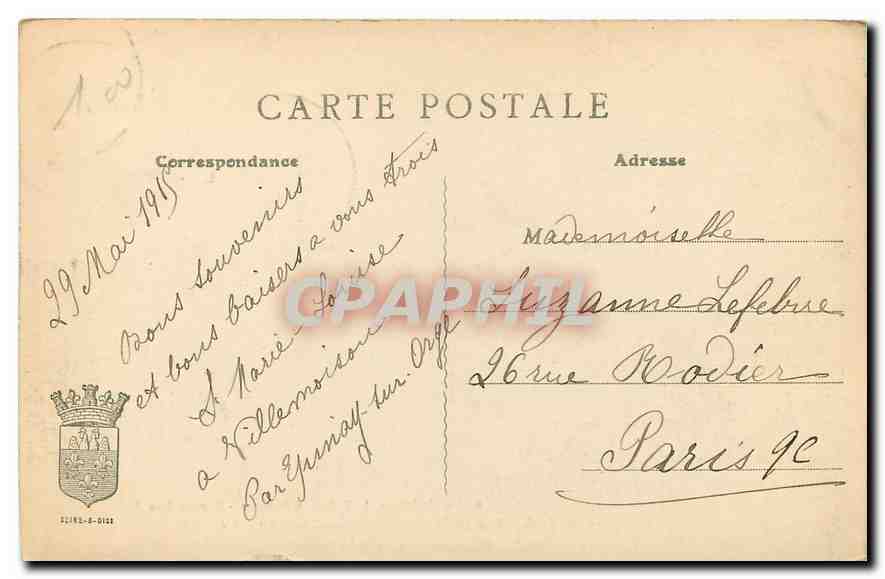 CPA Epinay Les bords de l'Orge de Savigny a Lormoy Saint Michel Vuadic d'Orleans et le Pont Mouton  — Rückseite