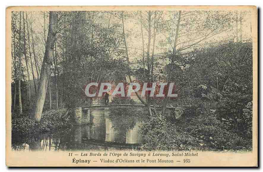 CPA Les bords de l'Orge de Savigny a Lormoy Saint Mishel Epinay Viaduc d'Orleans et le Pont Mouton 