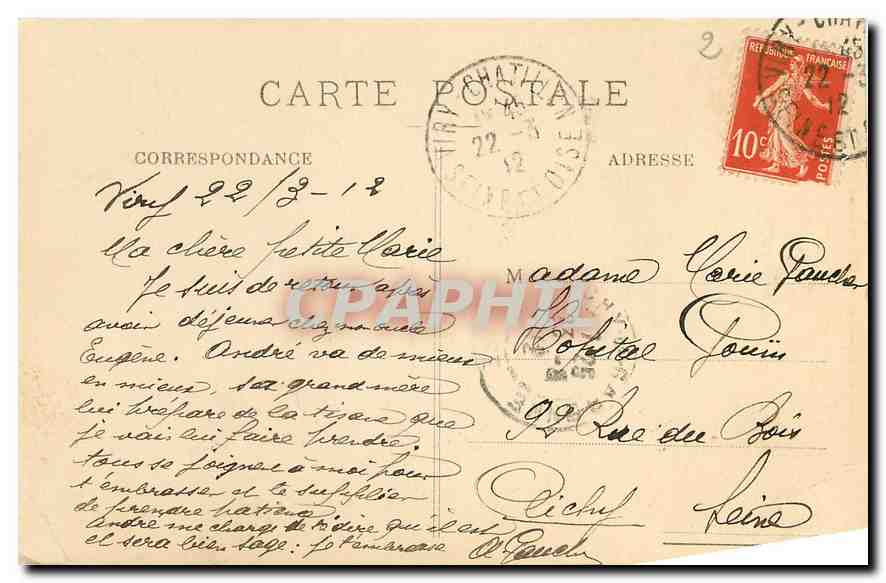 CPA Viry Chatillon S et O Rochers et Cascades de Presbytere  — Back