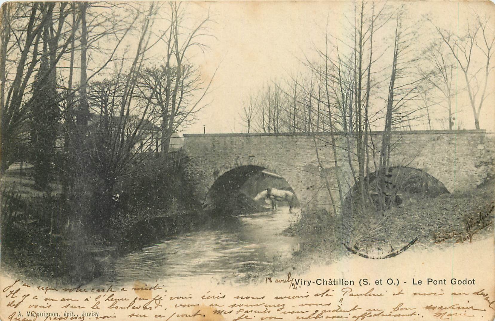 CPA Viry Chatillon S et O S et O Le Pont Godot 