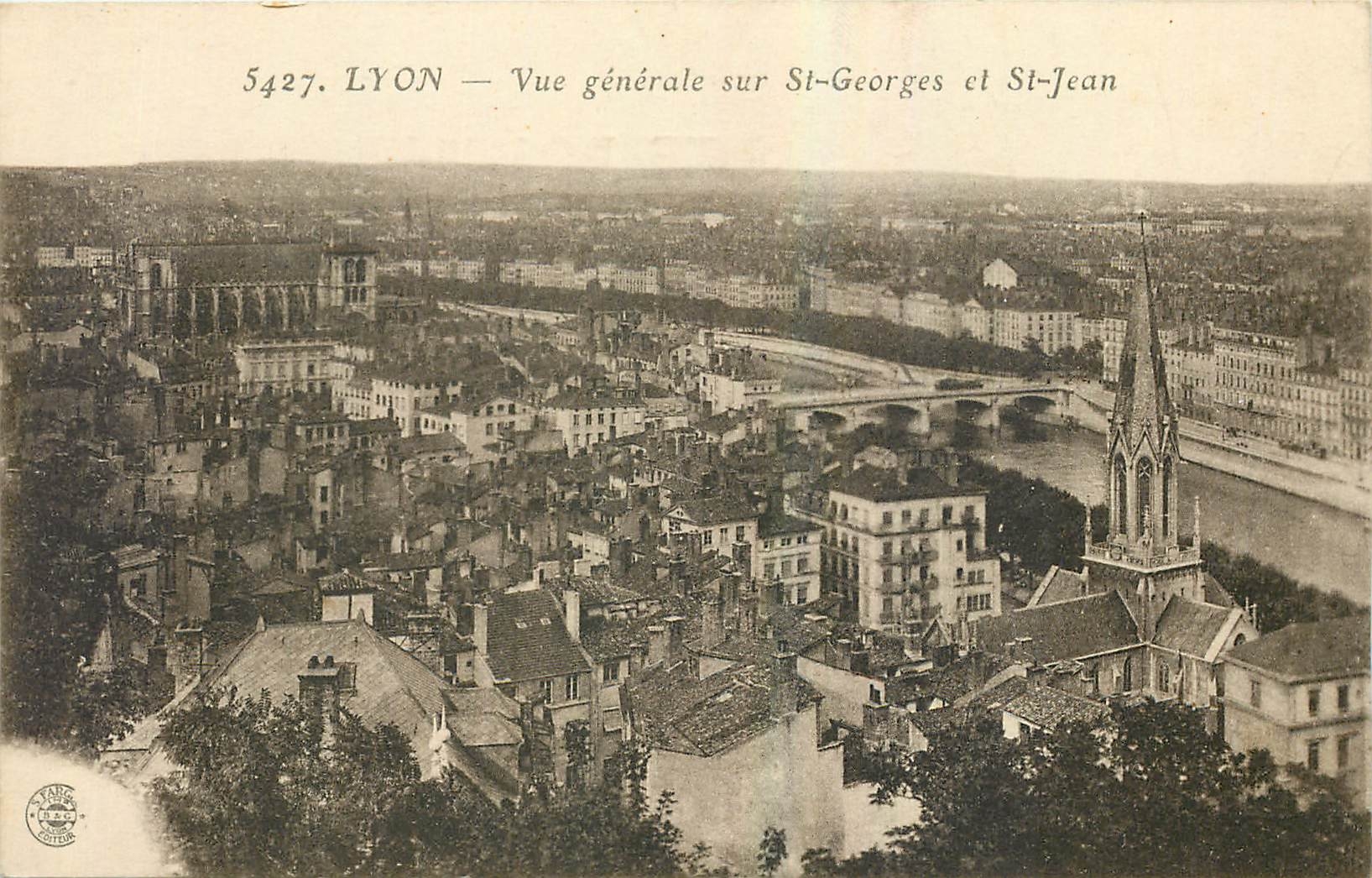 CPA Lyon Vue generale sur St Georges et St Jean 
