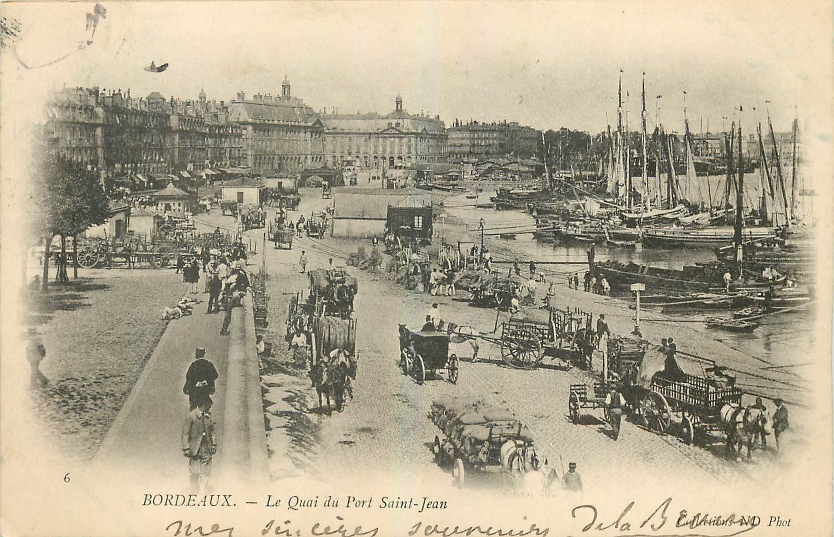 CPA Bordeaux Le Quai du Port Saint Jean Bateaux