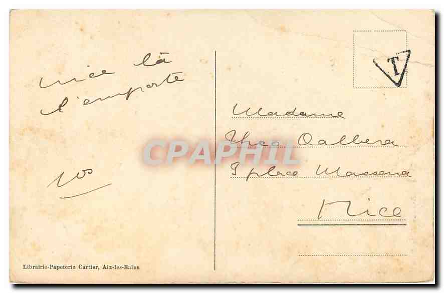 CPA Aix les Bains Avenue de la Gare  — Rückseite