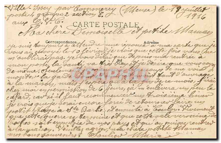 CPA Ligny en Barrois Porte de Bar le Duc  — Rückseite
